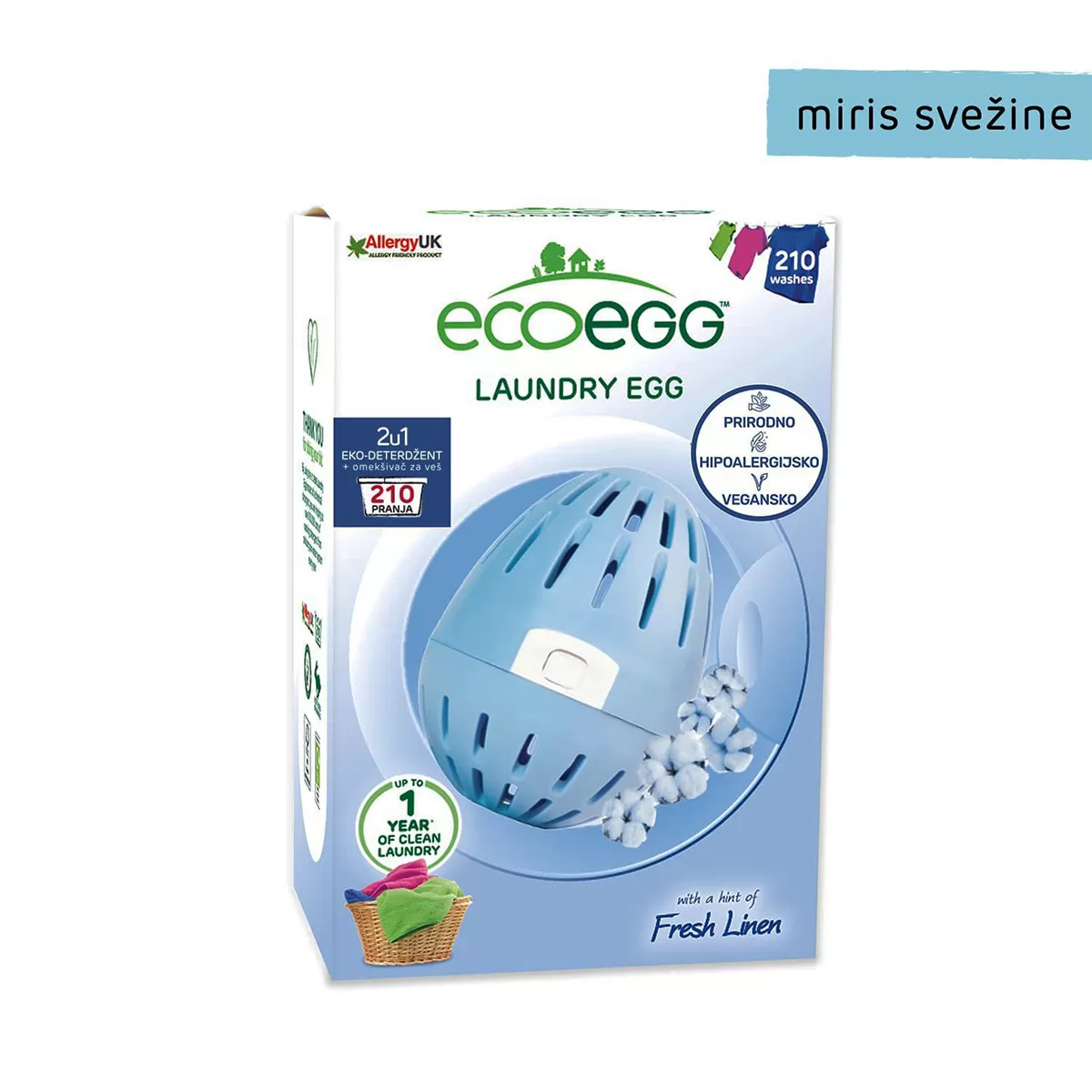 Eco Egg deterdžent za veš, miris svežine 210 pranja 