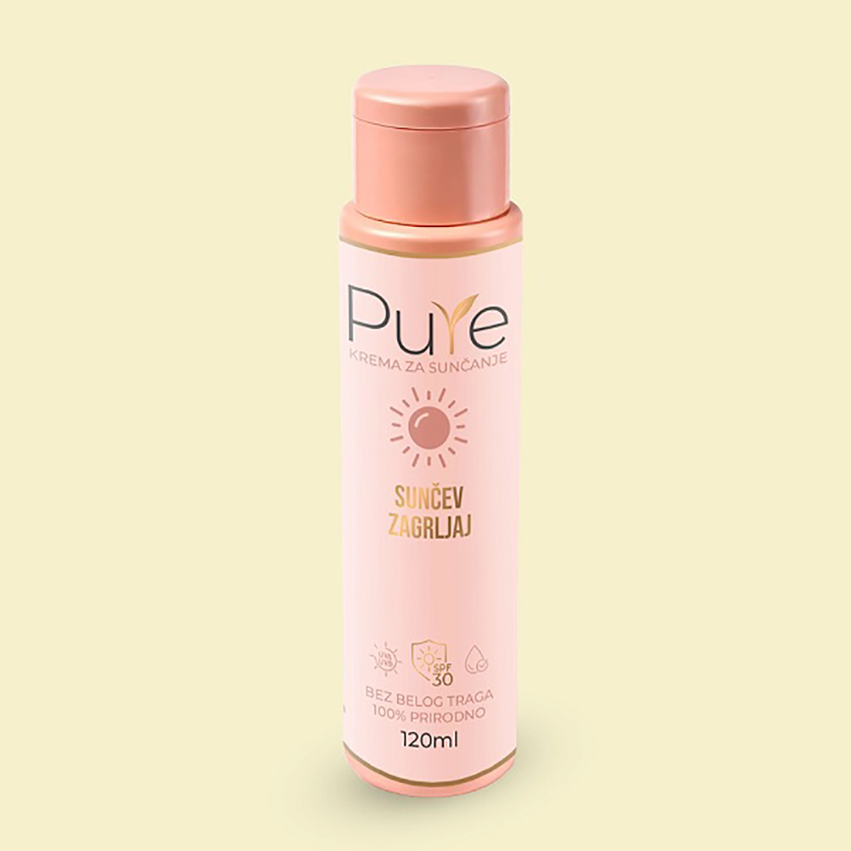 Krema za sunčanje - sunčev zagrljaj, Pure 120ml 