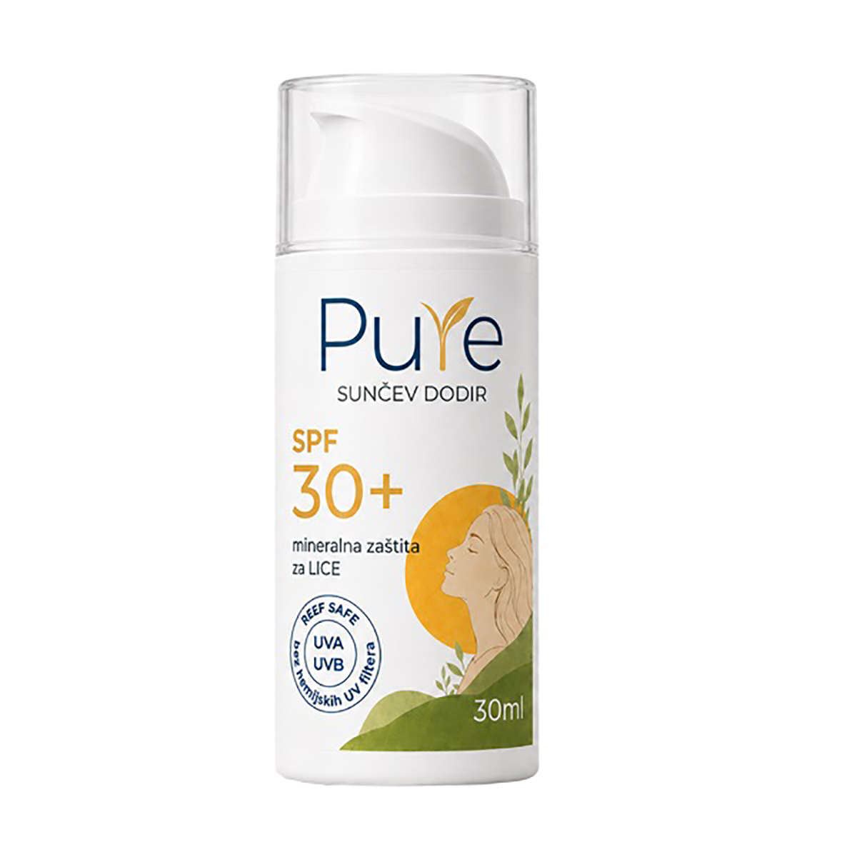 Sunčev dodir mineralna zaštita za lice spf 30+, Pure 