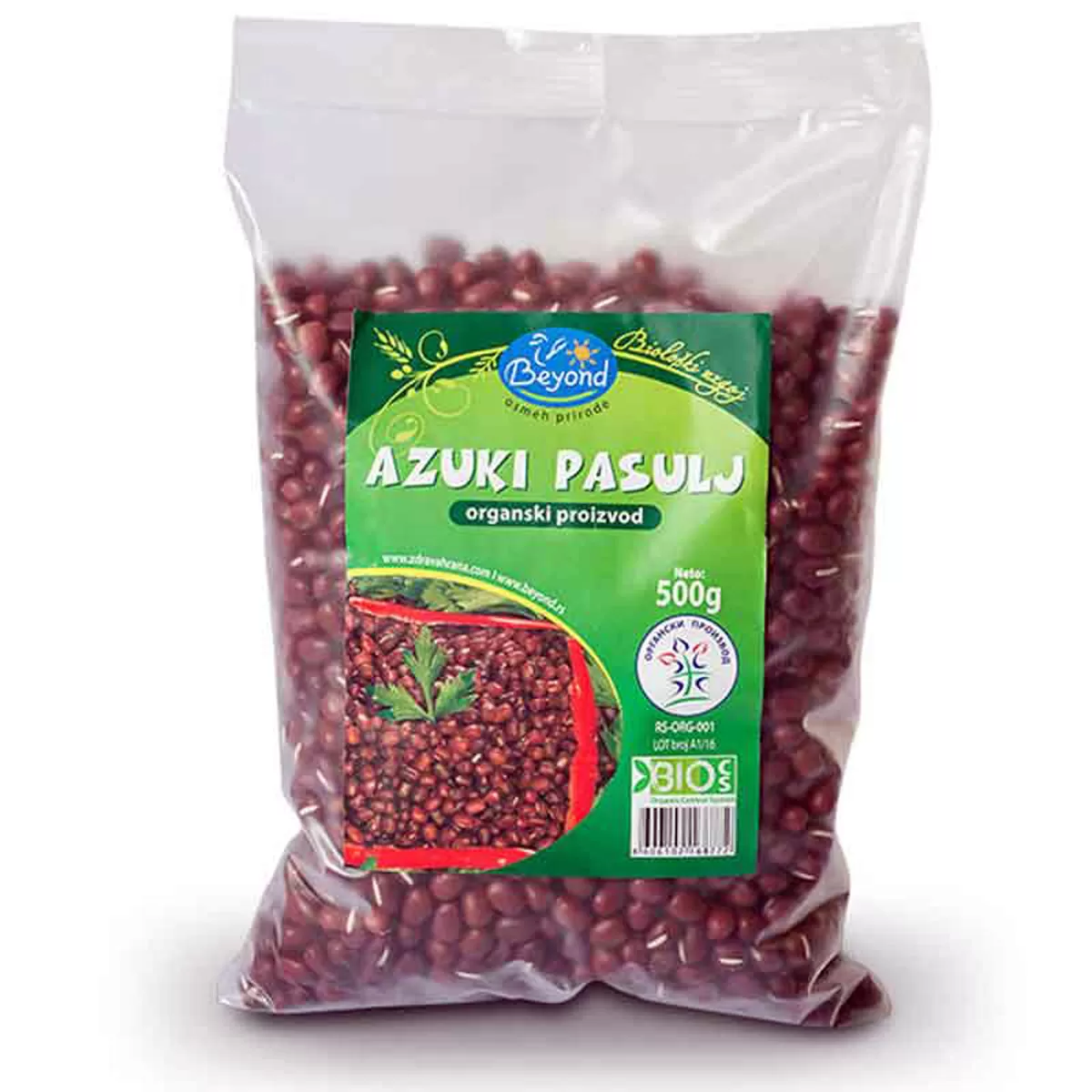 Organski azuki crveni pasulj, 500g 