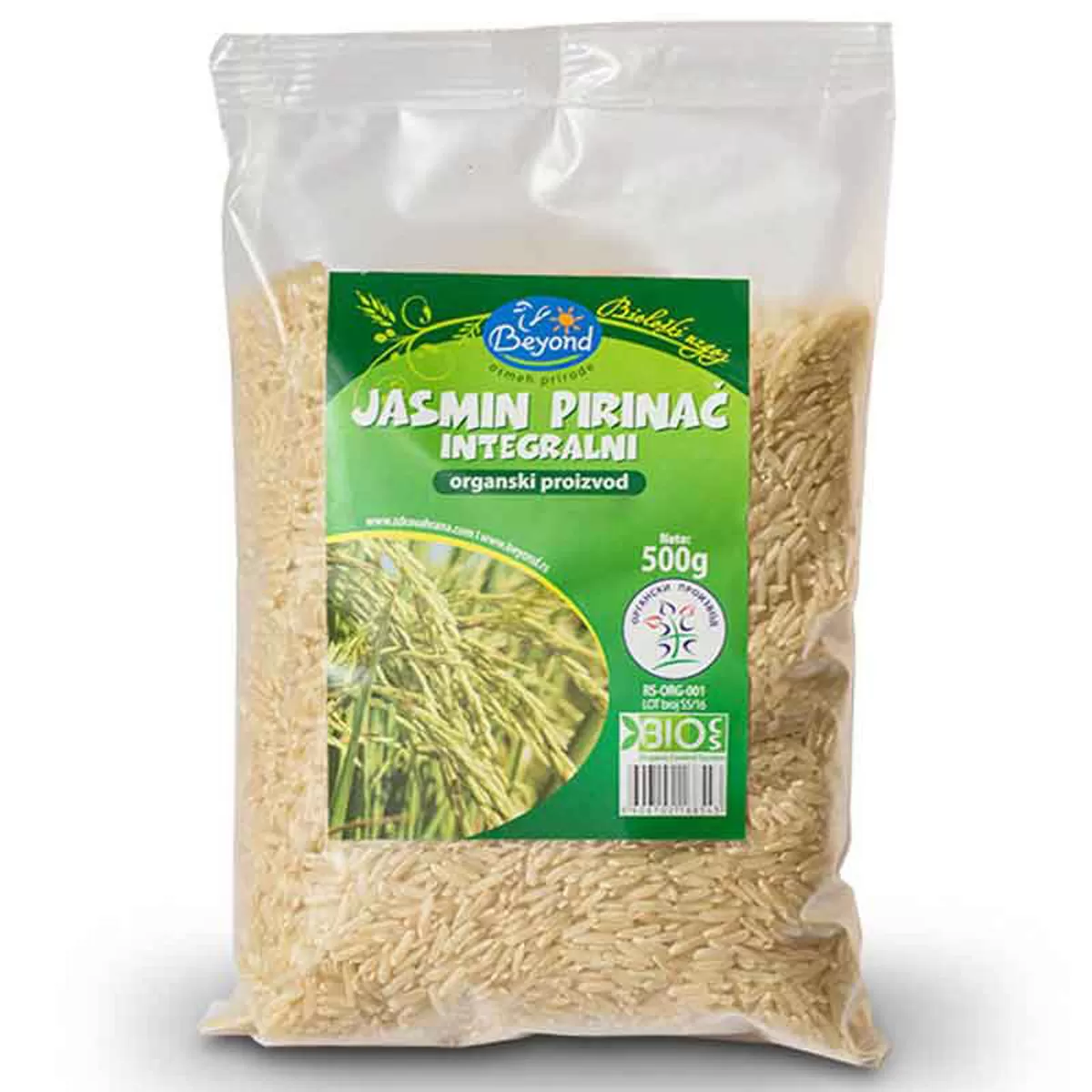 Organski integralni jasmin pirinač, 500g 