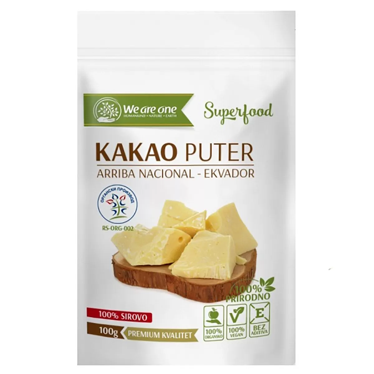 Kakao puter-organik, 100g 