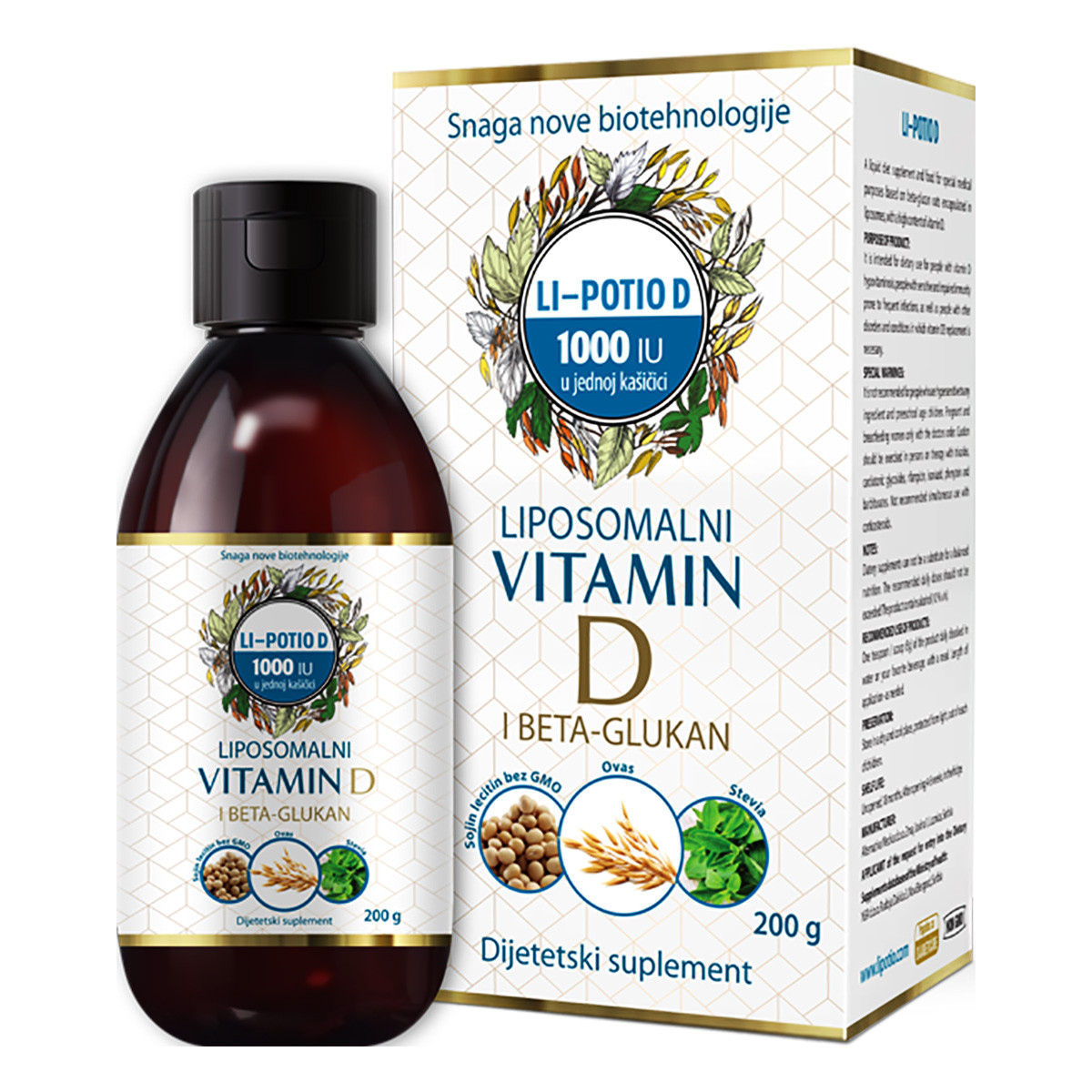 Liposomalni vitamin D I beta-glukan, 200ml 