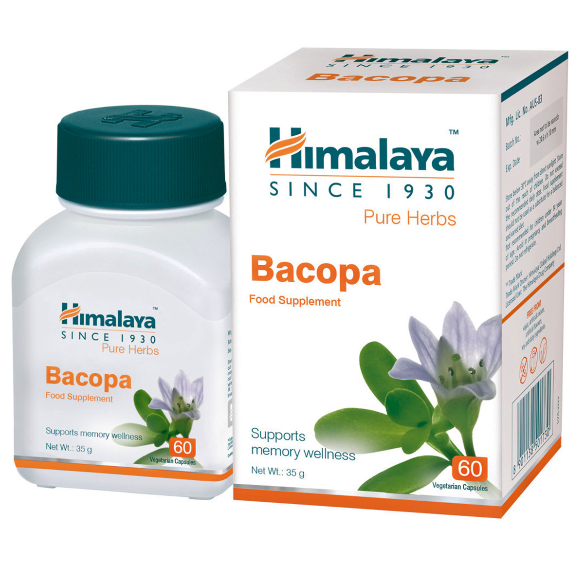 Himalaya Brahmi - bacopa, 60 cps 