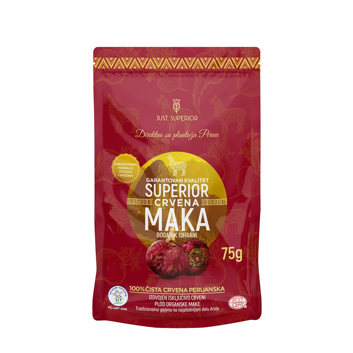 Superior crvena organska maka u prahu, 75g 