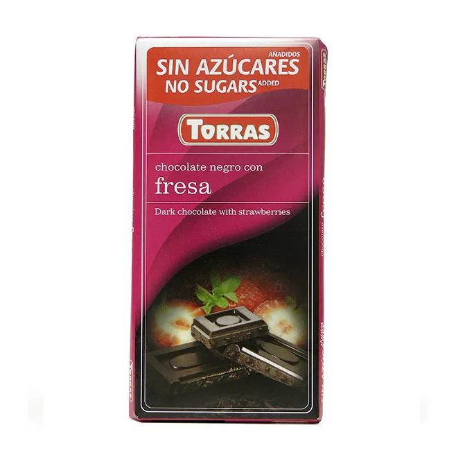 Torras tamna čokolada sa jagodama i zaslađivačima bez šećera 