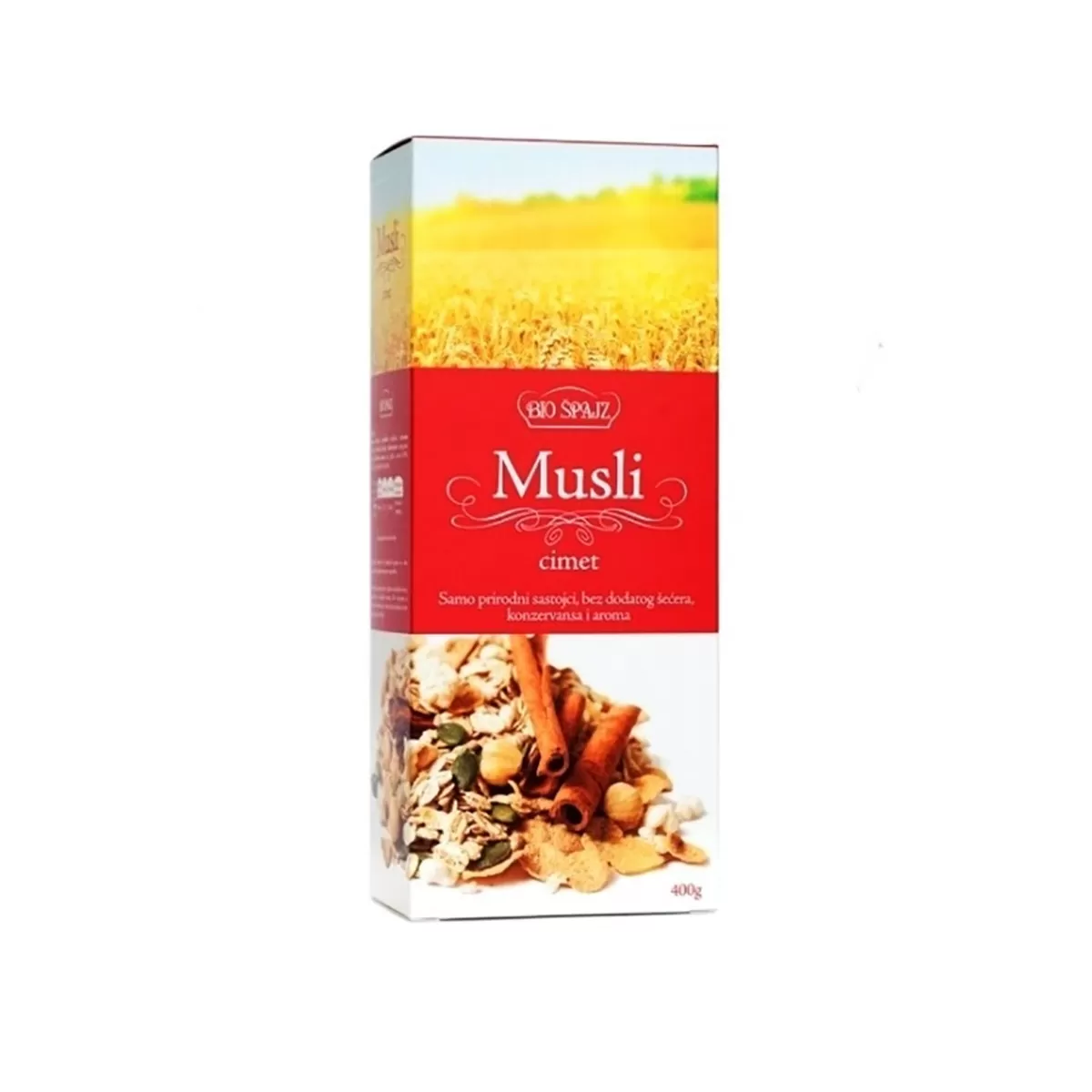 Musli cimet, biošpajz 400g 