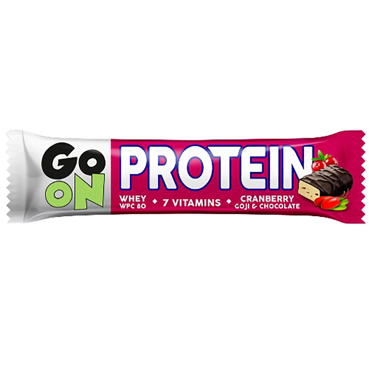 Proteinska pločica 20% GO ON sa brusnicom i goji 50g 