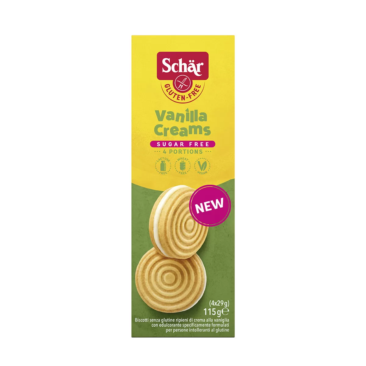 Vanila creams sugar free Schar, 115g 