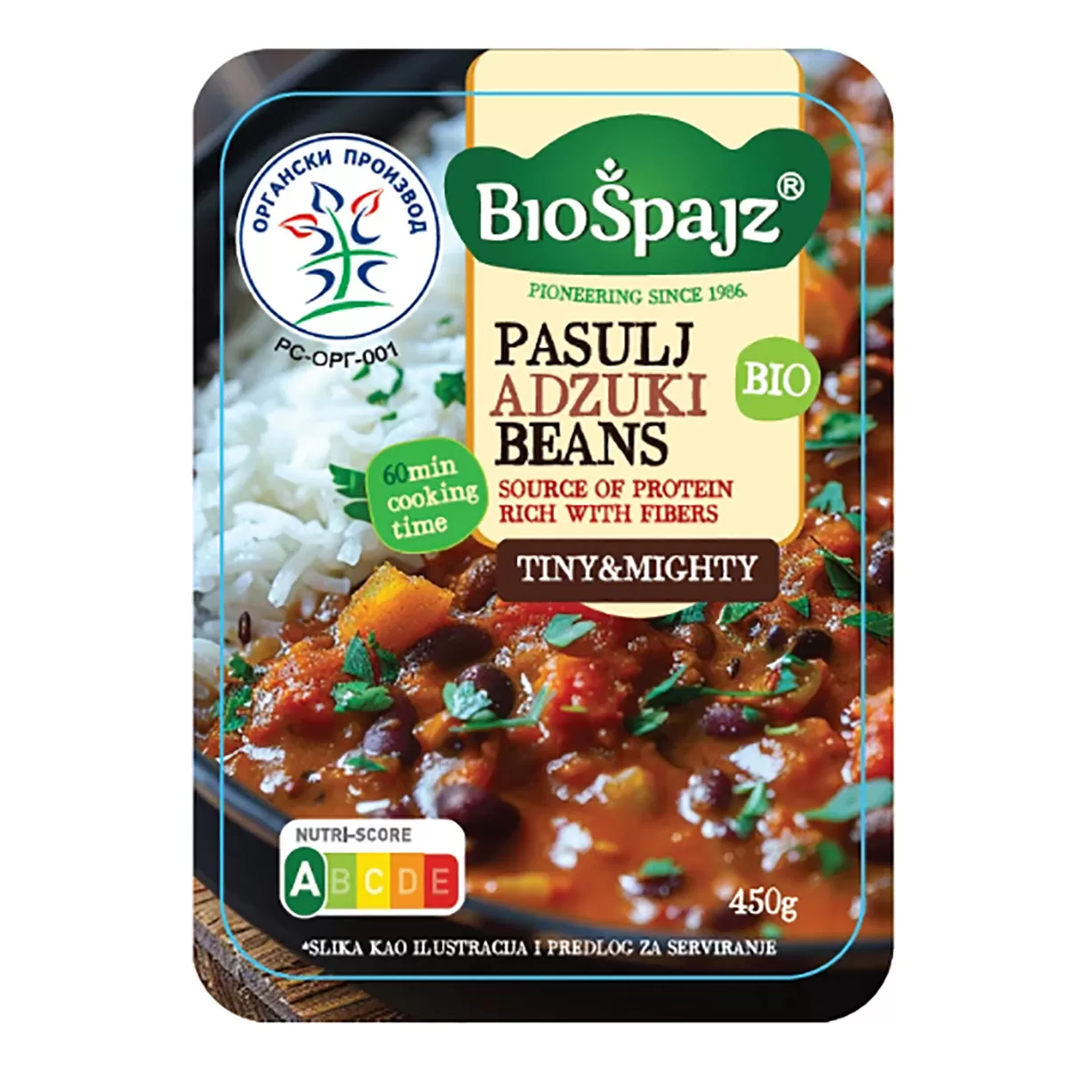 Azuki crveni pasulj organski 450 g, Biošpajz 