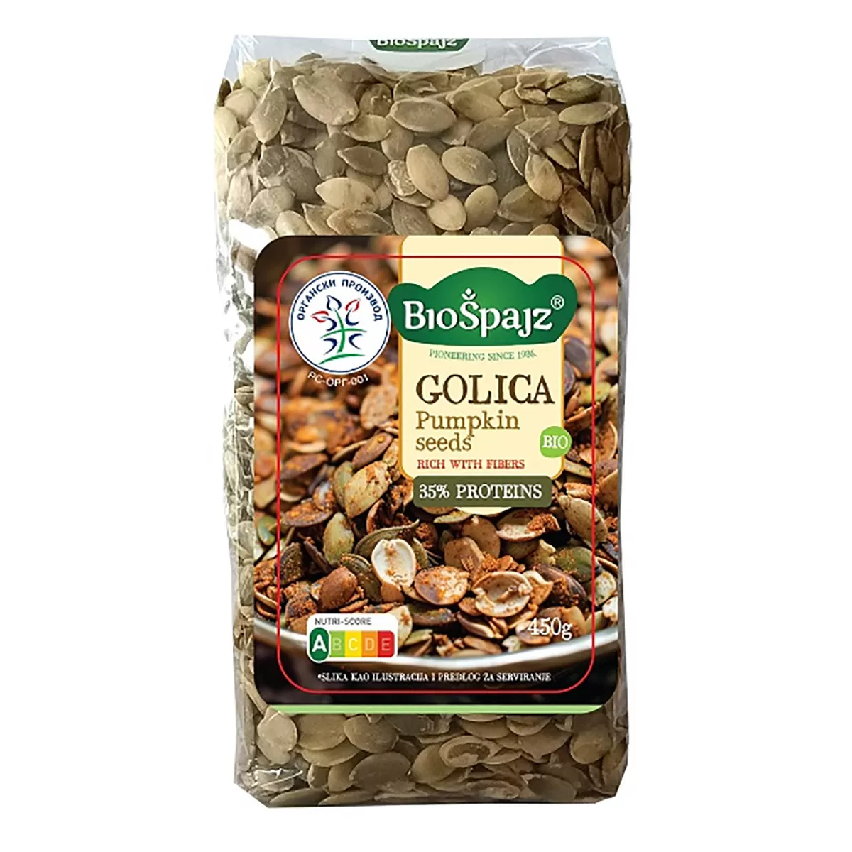 Golica oljuštena sirova organska, Biošpajz, 450g 