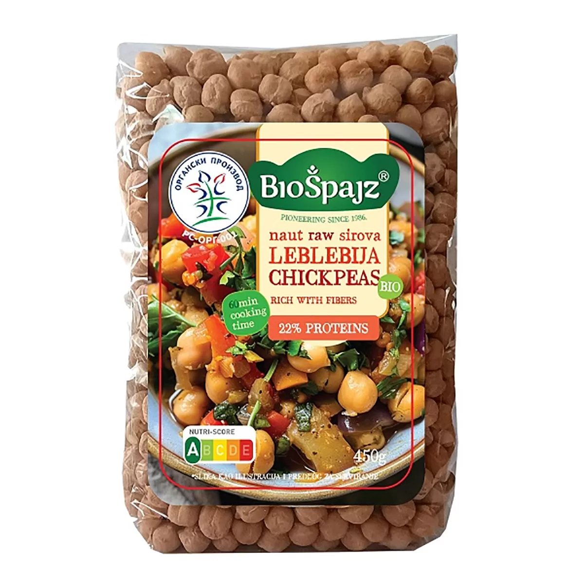 Naut (leblebija) organski, Biošpajz, 450g 