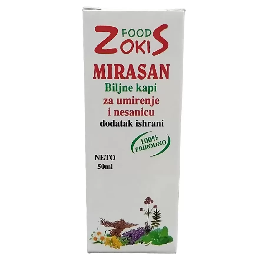 Mirasan biljne kapi za umirenje i nesanicu zokis food 50ml 