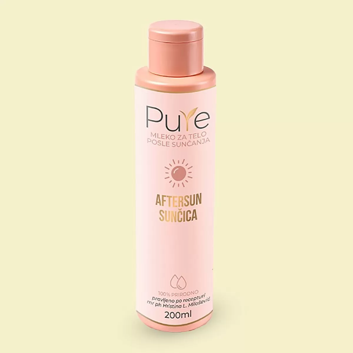 Mleko za telo posle sunčanja - aftersun sunčica, Pure 200ml 