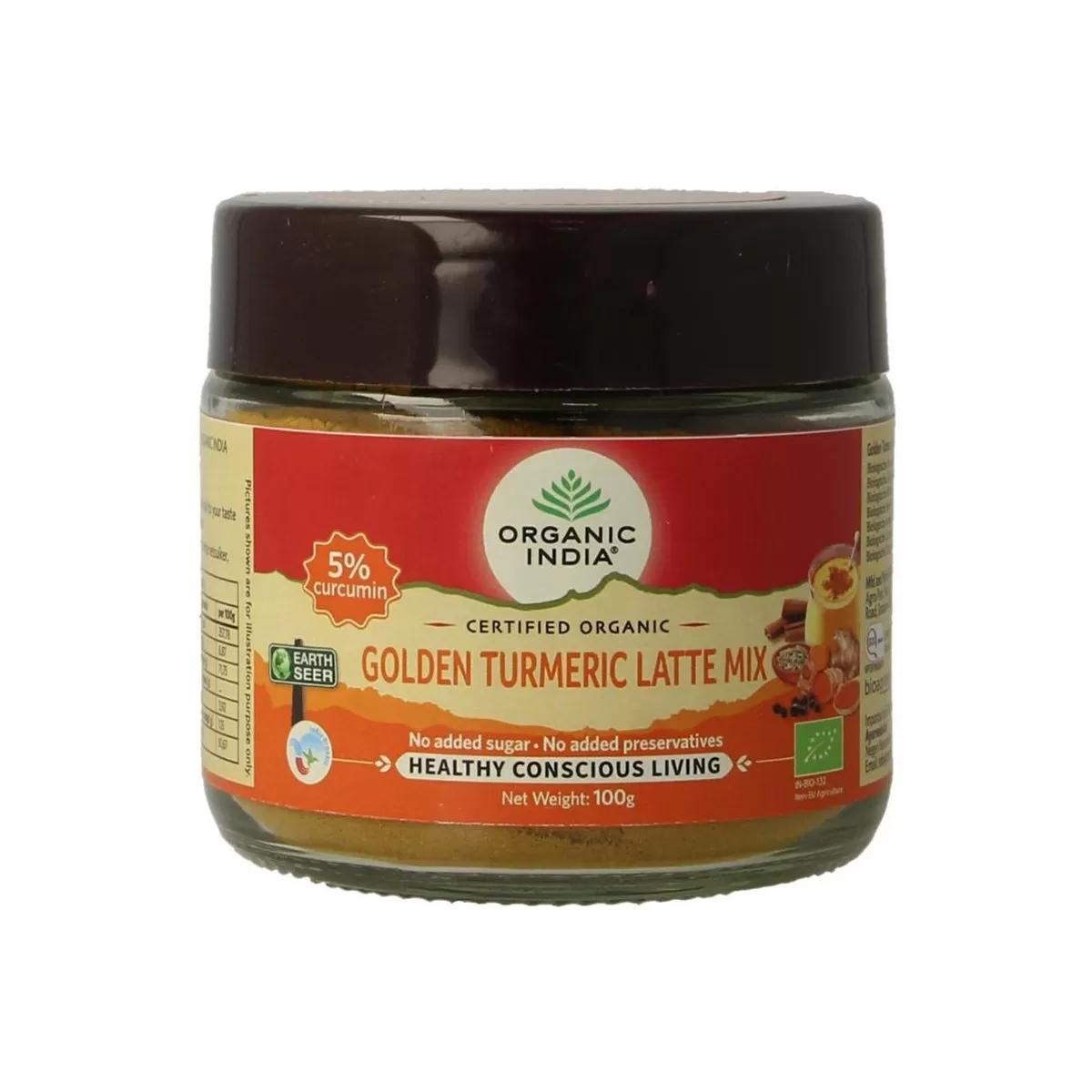 Golden turmeric latte mix, 100g, Organic India 