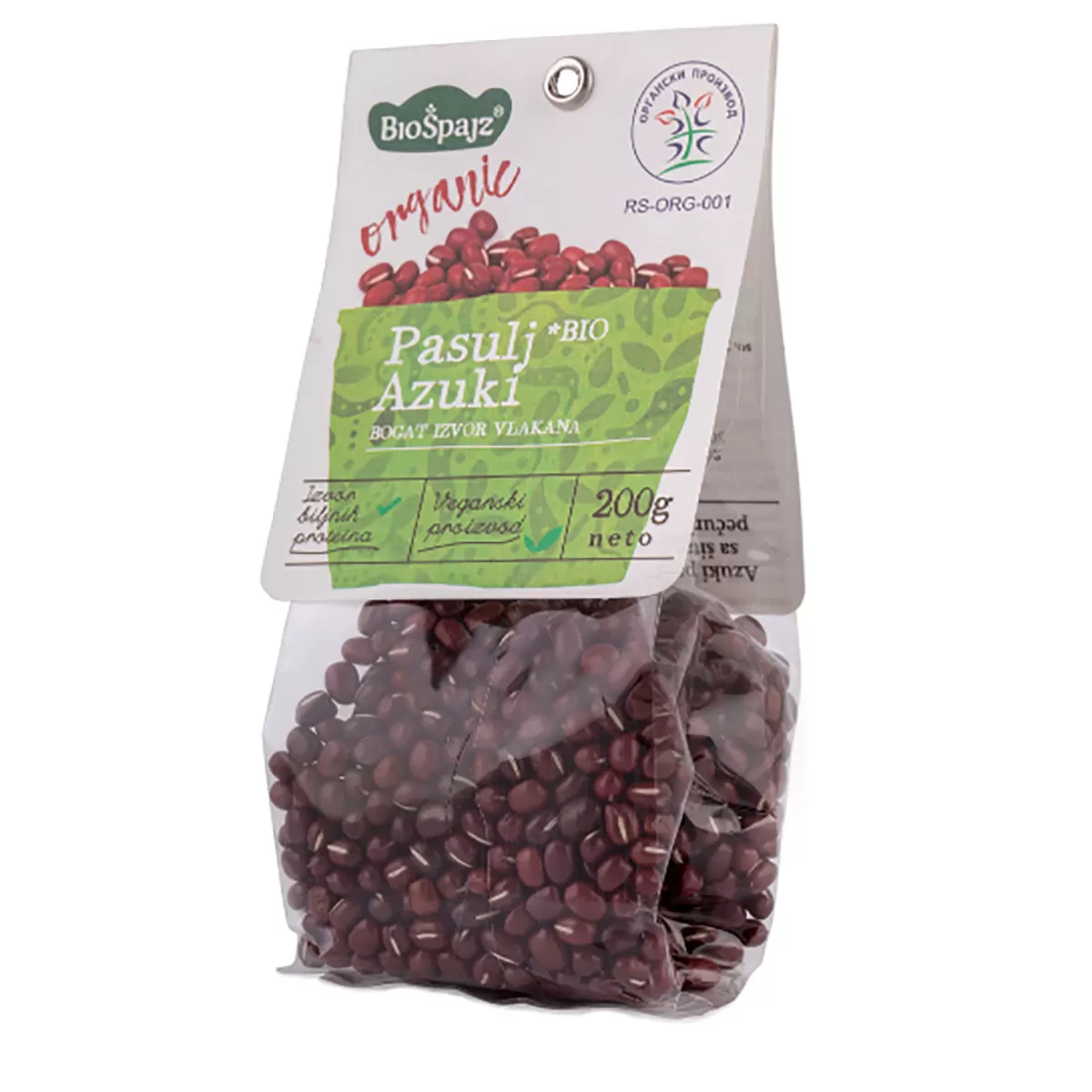 Organski azuki crveni pasulj, 200g 