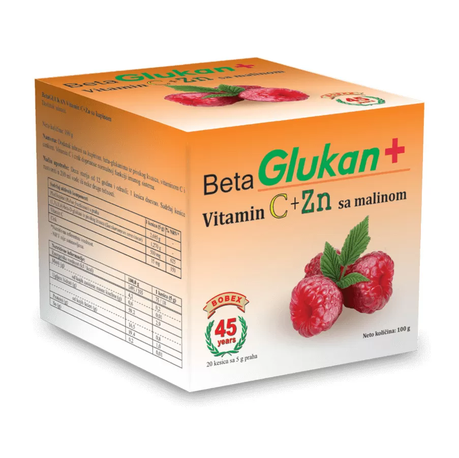 Beta glukan + vit C i Zn sa kupinom, 20 kesica 