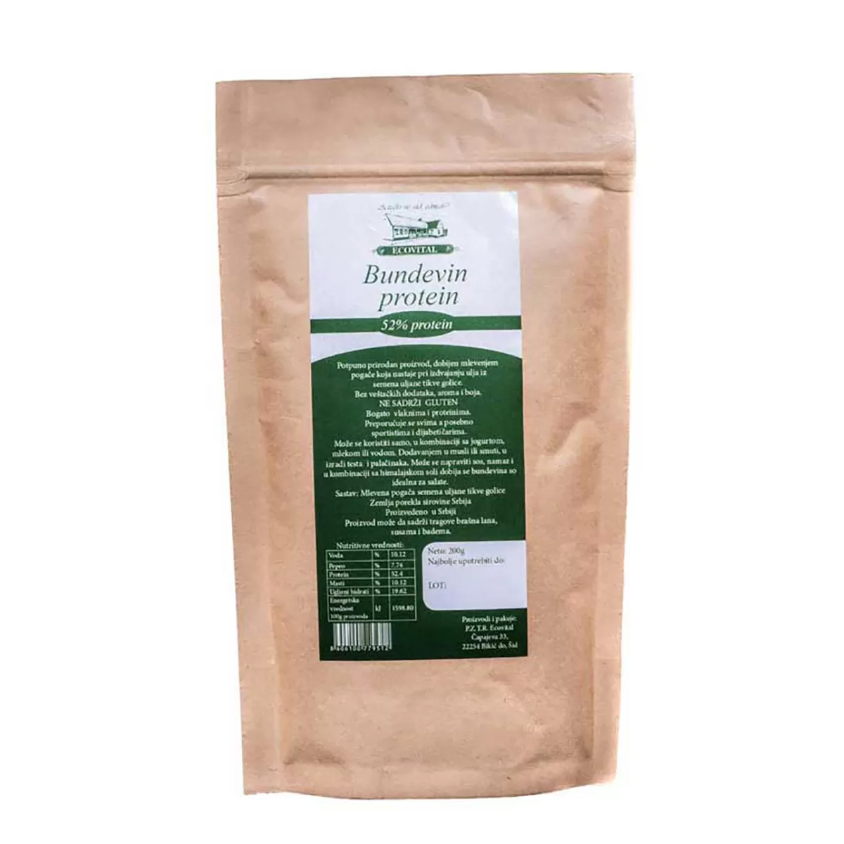Bundevino brašno (protein) Ecovital, 200g 