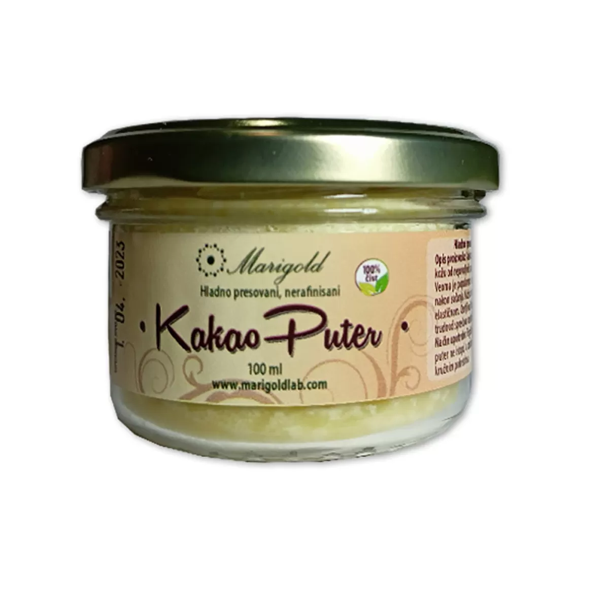 Kakao puter hladno presovani nerafinisani 100ml, MG 