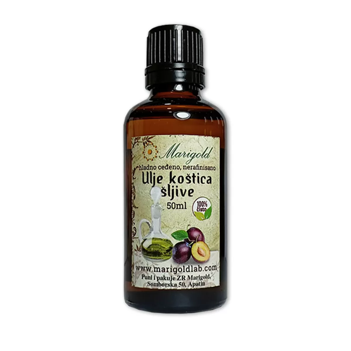 Hladno ceđeno ulje koštica šljiva 50 ml, MG 