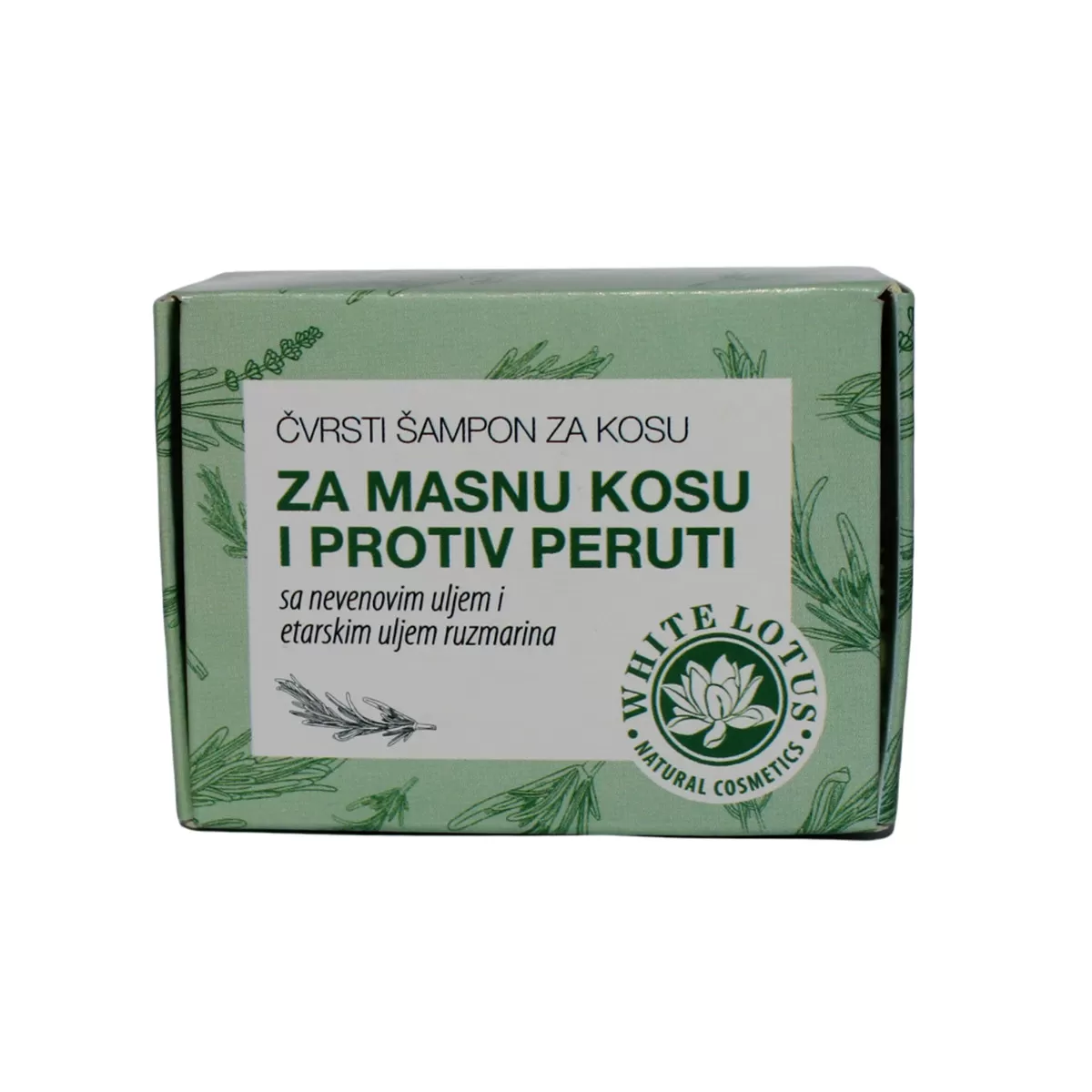 Čvrsti šampon za masnu kosu i protiv peruti Herbateria, 60g 