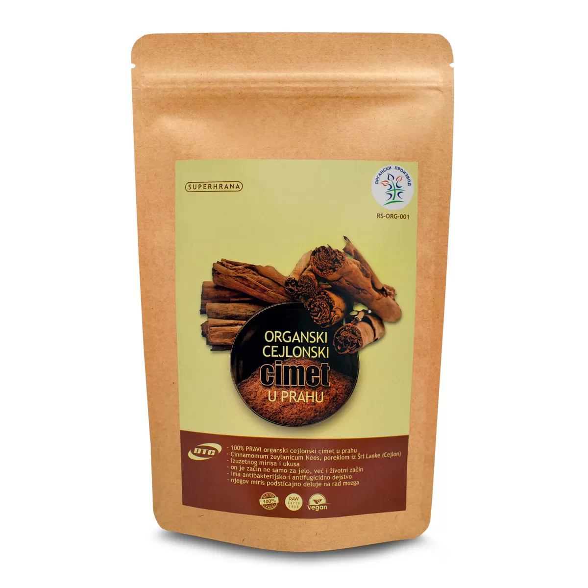 Organski cejlonski cimet u prahu 100g 