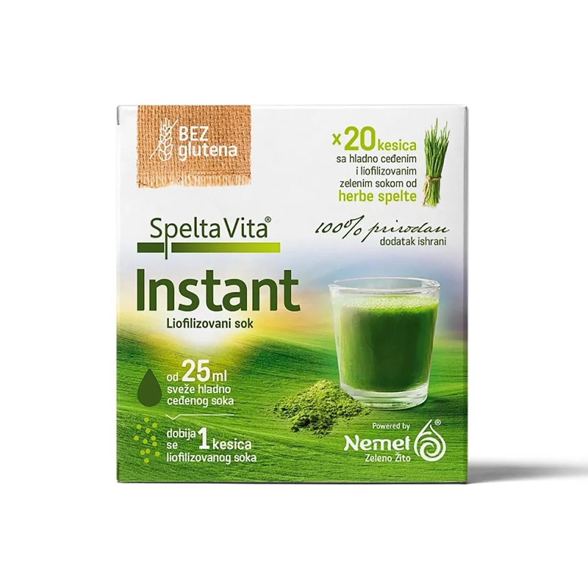 Liofilizovani sok speltine trave, 20 kesica 