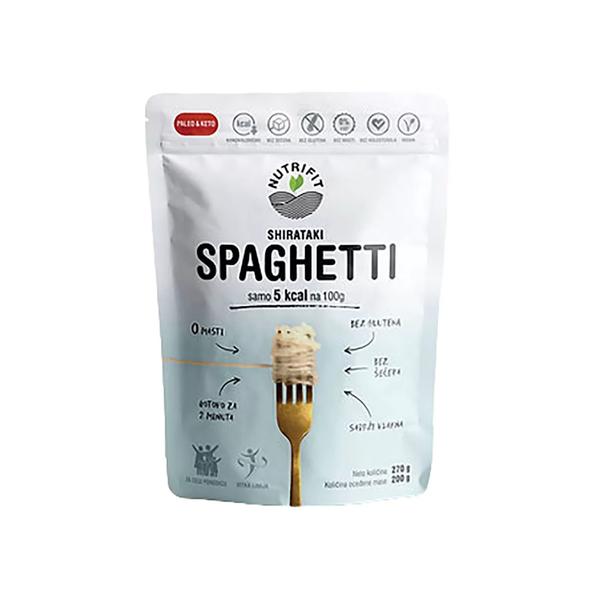Shirataki konjac pasta spageti 270g, Nutrifit 
