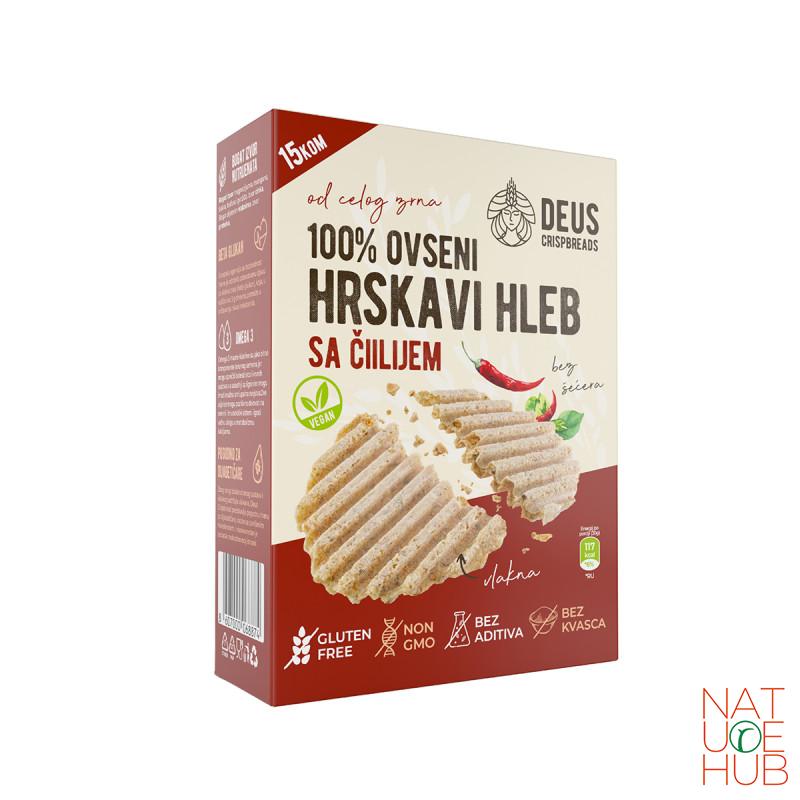 Ovseni hrskavi hlepčići sa čilijem, 200g 