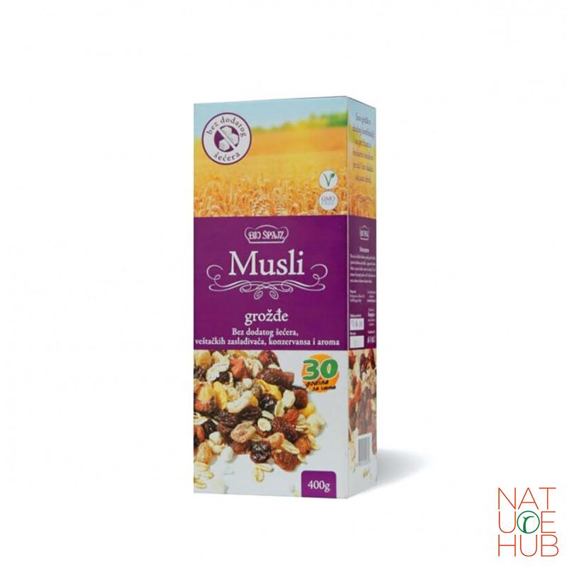 Musli grožđe, biošpajz 400g 