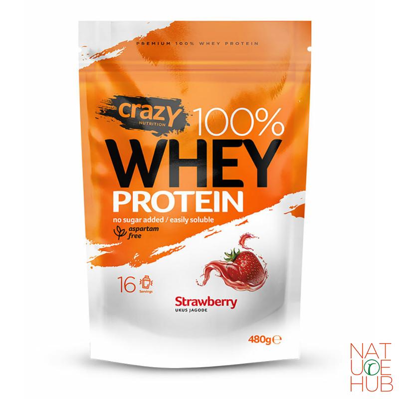 Crazy whey protein - jagoda, 480g 