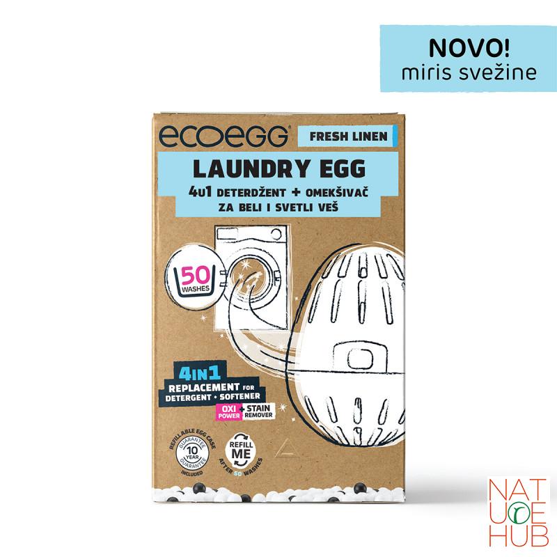 ECOEGG 4u1 deterdžent i omekšivač za beli i svetli veš, Miris svežine-50 pranja 