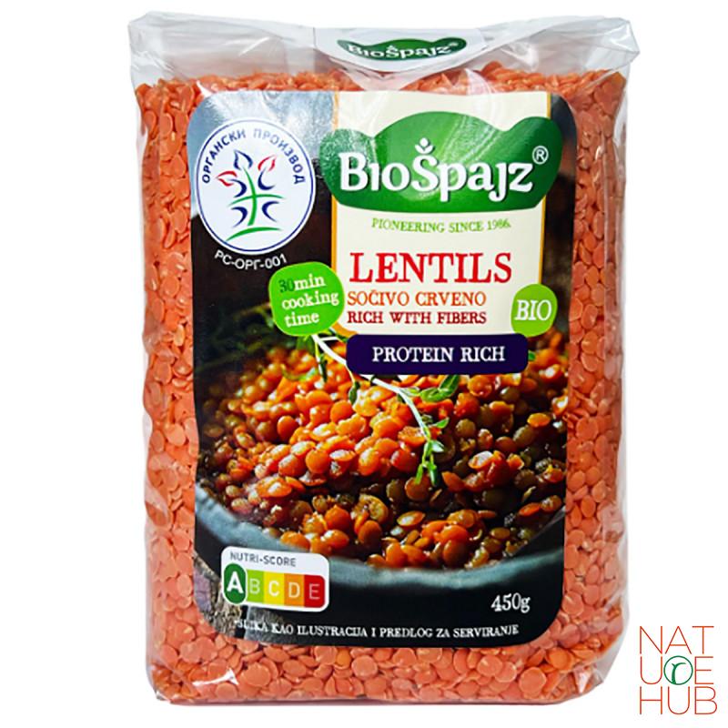 Organsko crveno sočivo Biošpajz, 450g 
