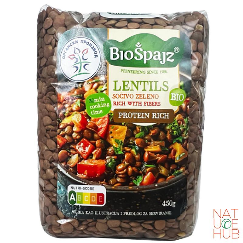 Organsko zeleno sočivo Biošpajz, 450g 