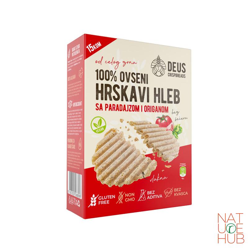 Ovseni hrskavi hlepčići sa paradajzom i origanom, 200g 