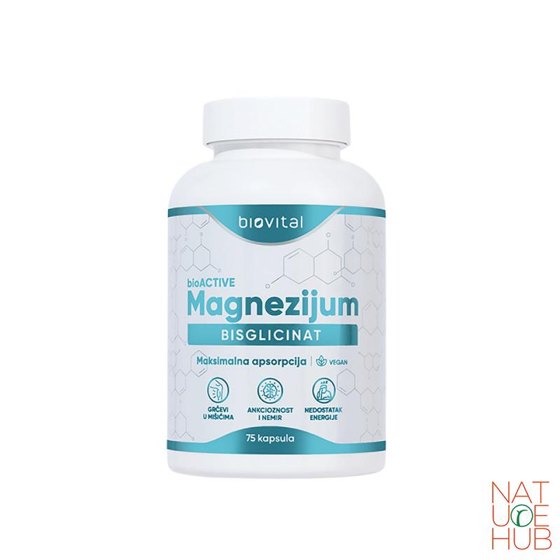 BioActive Magnezijum Bisglicinat, 75 cps, Biovital 