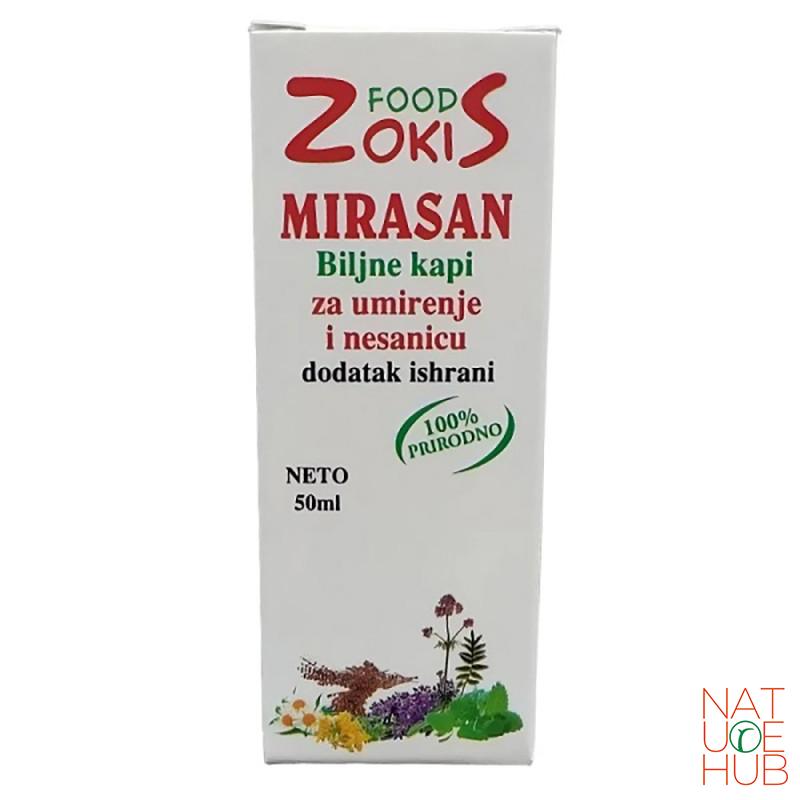 Mirasan biljne kapi za umirenje i nesanicu zokis food 50ml 