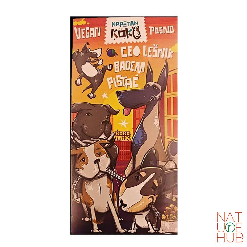 Čokolada lešnik- pistać Kapetan Koko, 100g 