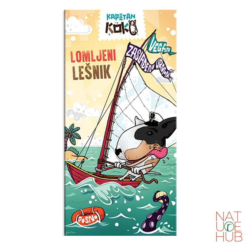 Čokolada lešnik lomljeni Kapetan Koko, 100g 