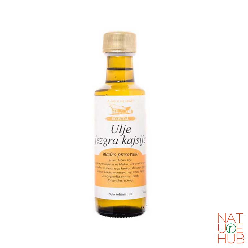Hladno ceđeno ulje jezgra kajsije 100 ml, Ecovital 