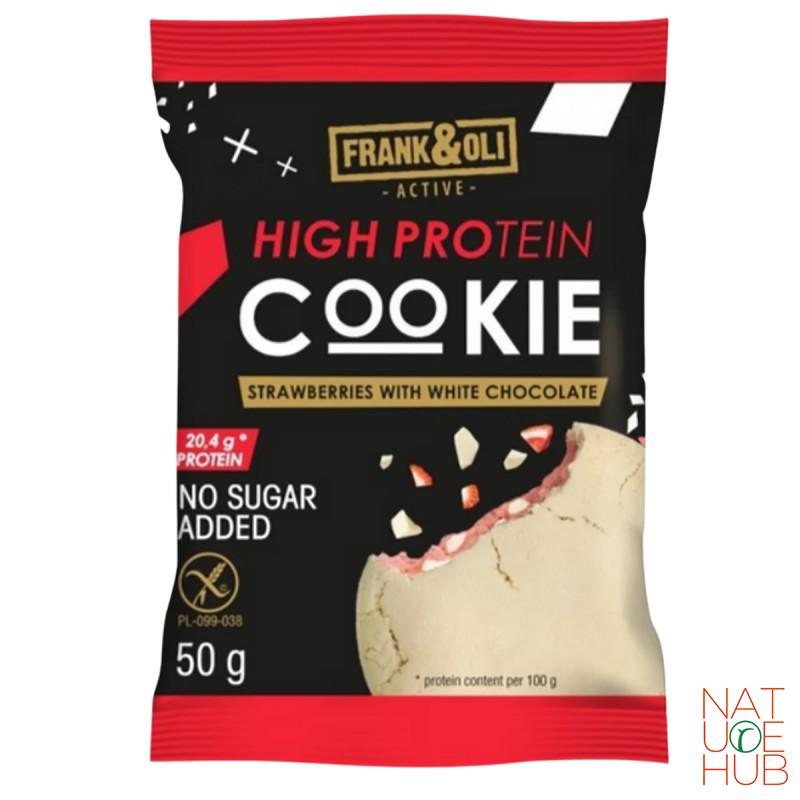 Frank&Oli cookies, jagoda i bela čokolada, 50g 