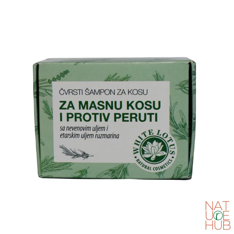 Čvrsti šampon za masnu kosu i protiv peruti Herbateria, 60g 