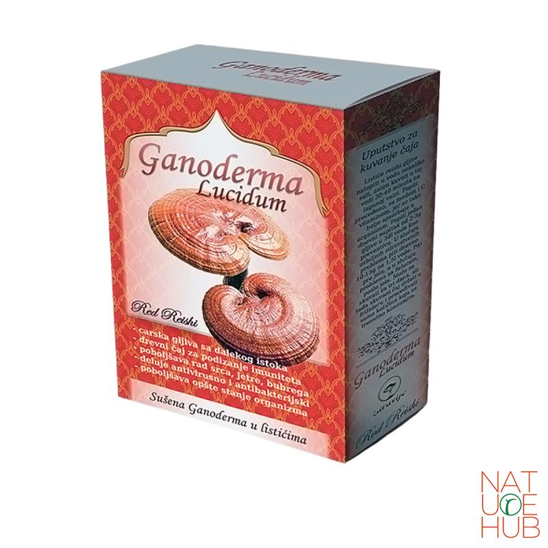 Reiši (ganoderma lucidum)  u sušenim listićima za čaj EP, 50g 